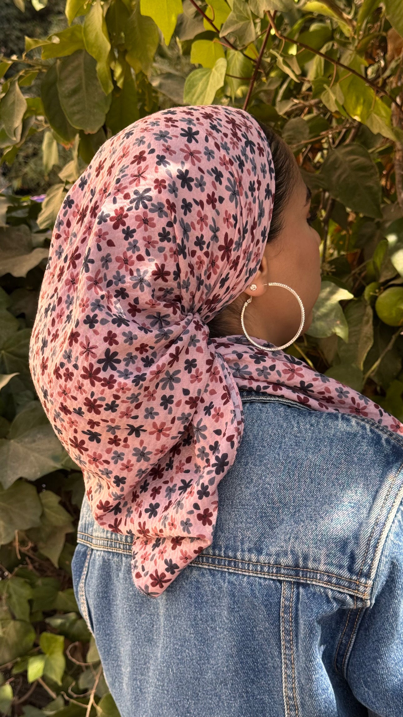 מרובעת קרפ פרח- וורוד