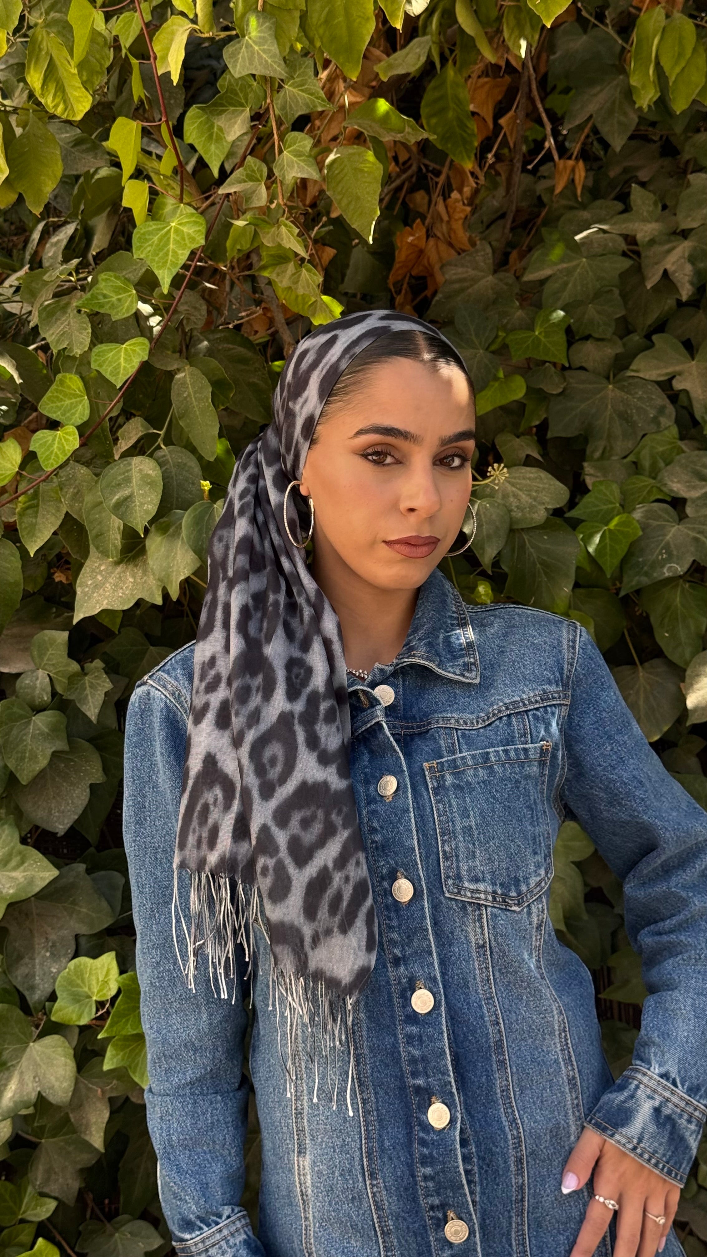 פשמינה מנומרת- אפור