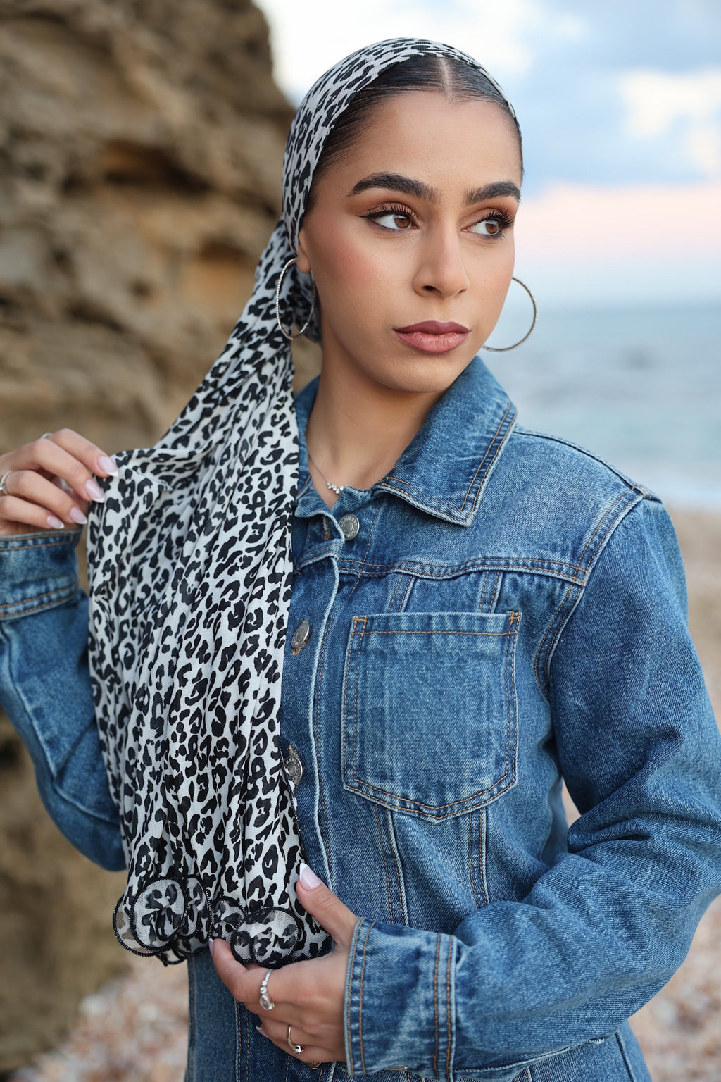 לונג תלתלים מנומר- אפור