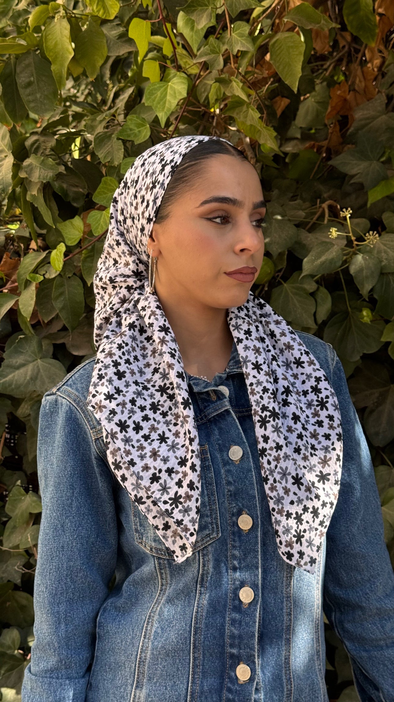 מרובעת קרפ פרח- תכלת